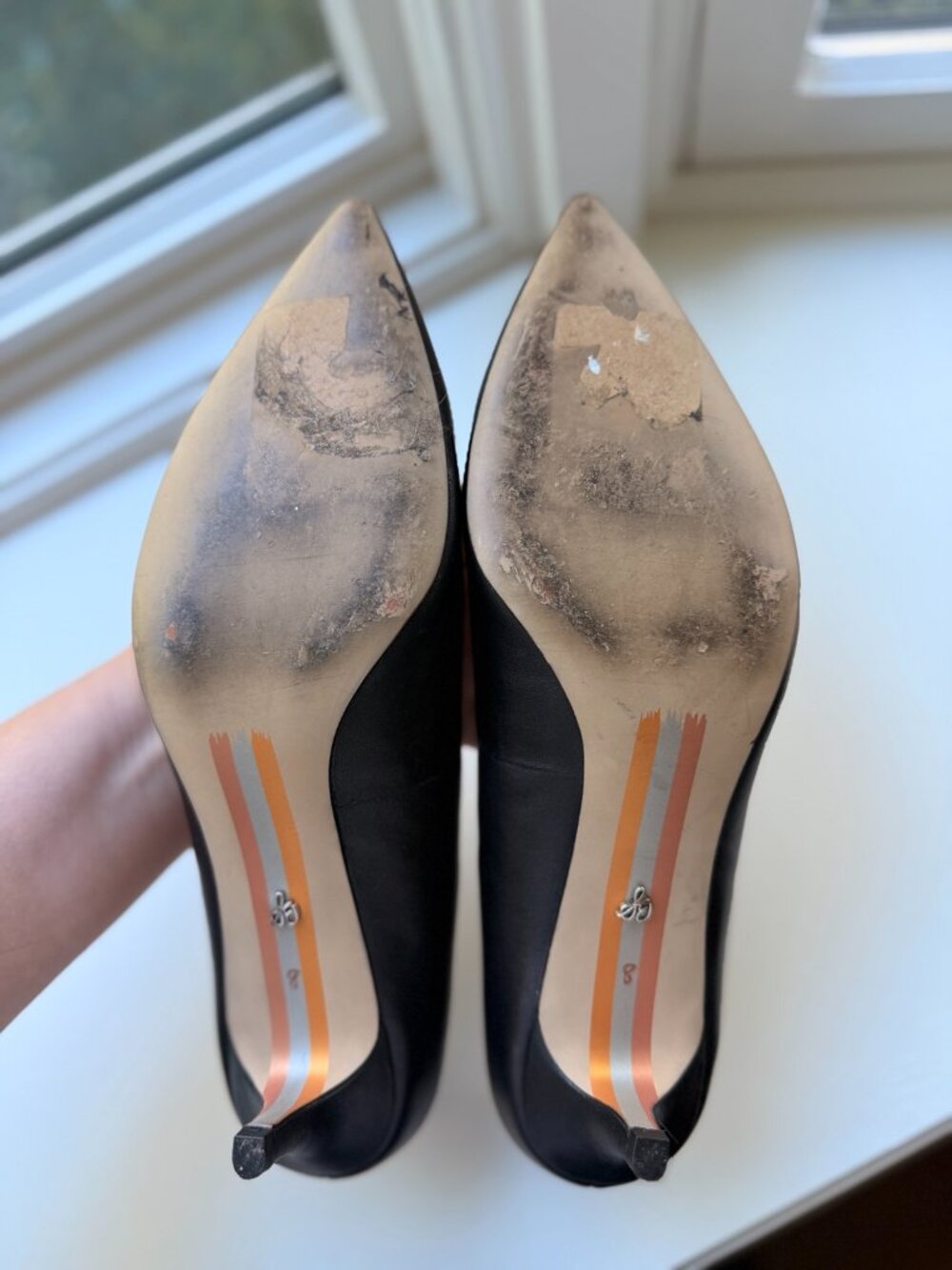 Sam Edelman Black Pointed Toe Kitten Heel Pumps Size 8 - Picture 5 of 5